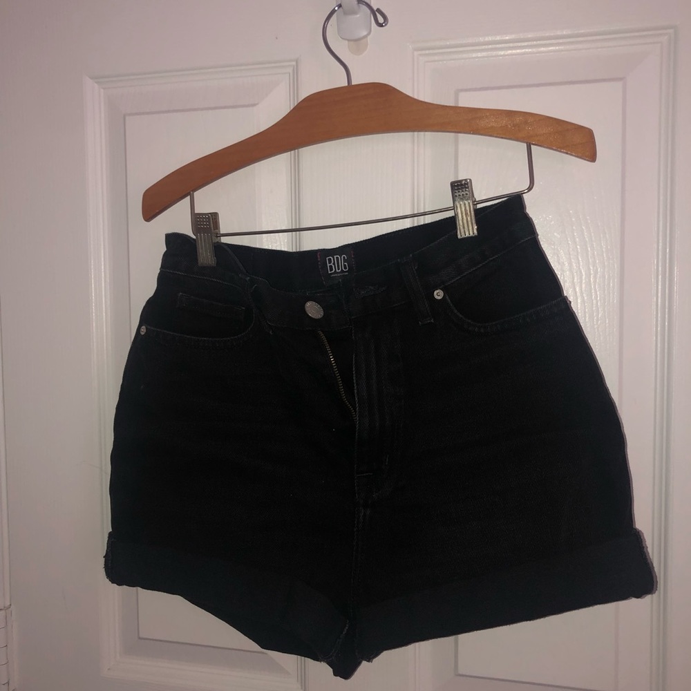 High waisted black BDG shorts
